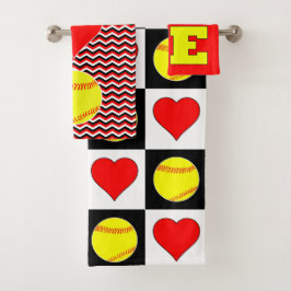 Chicas Fastpitch Softball Player Love Bathroom Set