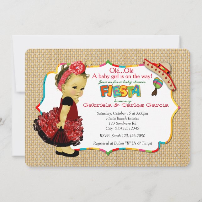 Chicas Fiesta Baby Shower Invitaciones Fiesta 083 (Anverso)