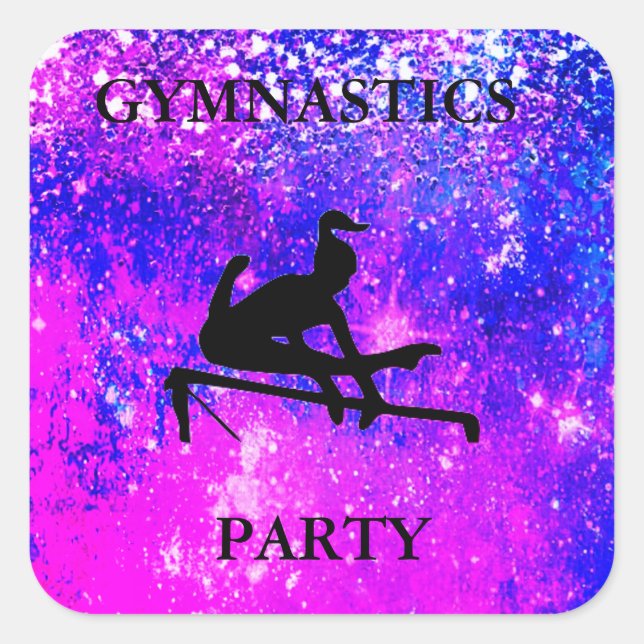 Chicas FIESTAS DE GIMNASTICIA HACEN PEGATINAS DE L (Anverso)
