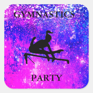 Chicas FIESTAS DE GIMNASTICIA HACEN PEGATINAS DE L