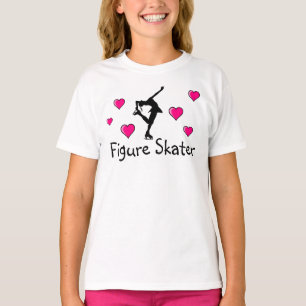 Chicas, figura camisa del patinador y corazones