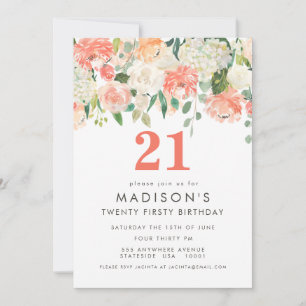 Chicas florales con pintura suave Invitación a cum