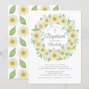 Chicas florales de margarita fresca invitación al