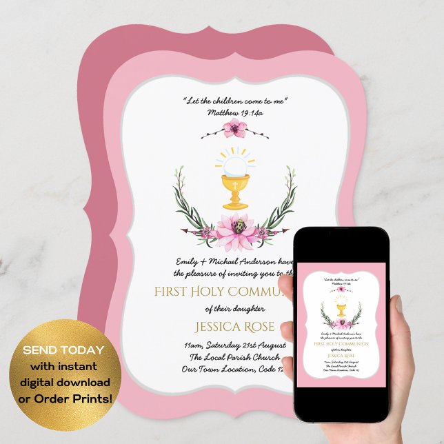 Chicas florales Primero Moda de Invitaciones a la  (Subido por el creador)
