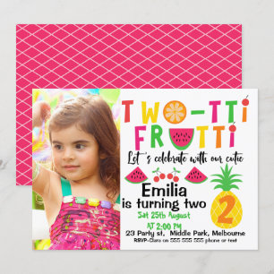 Chicas Foto Invitación de dos-tti Fruitt a segundo