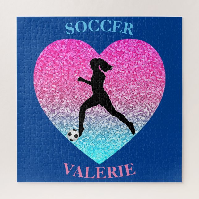 Chicas Fútbol Personalizado Rompecabezas (Vertical)