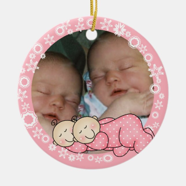 Chicas gemelos 1.ᵉʳ Ornamento de Navidad (Frente)