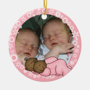 Chicas gemelos afroamericanos: primer ornamento de