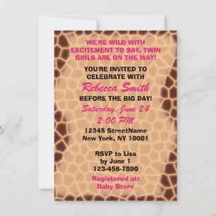 Chicas gemelos - Invitación a Baby Shower con tema