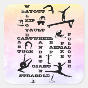 Chicas Gimnasia Crosswords Habilidades de Pegatina