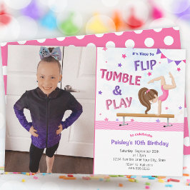 Chicas Gimnasia Foto Invitación a fiesta de cumple