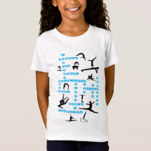 Chicas Gimnasia Habilidades Corbata Azul camiseta