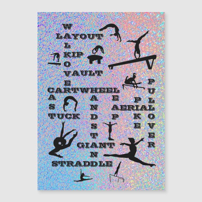 Chicas Gimnasia Habilidades Crossword Shiny Silver (Anverso)
