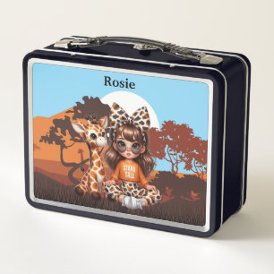 Chicas Giraffe Nombre personalizado Metalizado Lun