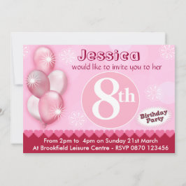 Chicas Globos de invitación de cumpleaños - Cualqu