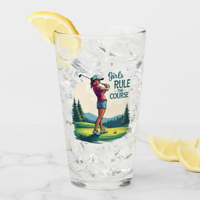 Chicas gobiernan el Ilustracion de golf Retro (Anverso (hielo))