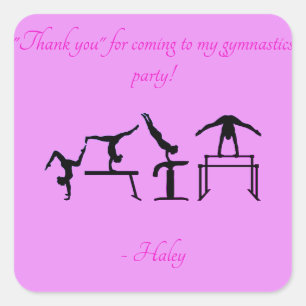 Chicas "Gracias" Fiestas de gimnasia Pegatinas