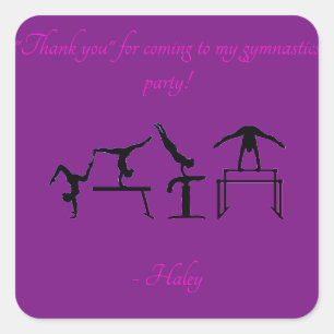 Chicas "Gracias" Fiestas de gimnasia Pegatinas