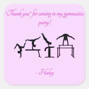 Chicas "Gracias" Fiestas de gimnasia Pegatinas
