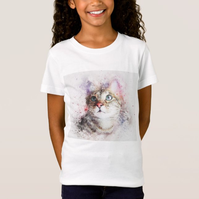 Chicas grises de la camiseta del gato de Tabby (Anverso)