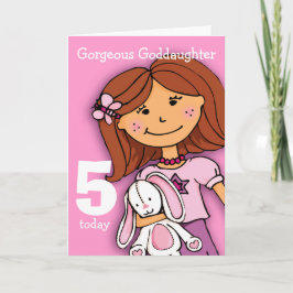 Chicas Hija diosa chica de tarjeta de 5 años rosa