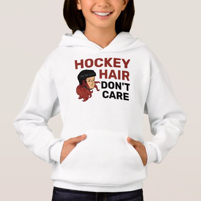 Chicas Hockey Hair no le importa la cabeza roja (Anverso)