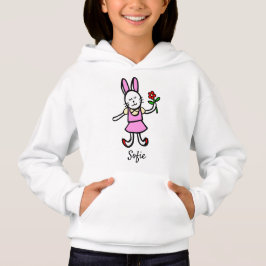 Chicas Hoodie con arte de conejo original