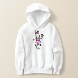 Chicas Hoodie con arte de conejo original
