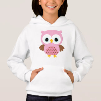 Chicas Hoodie de Lechuza Rosa