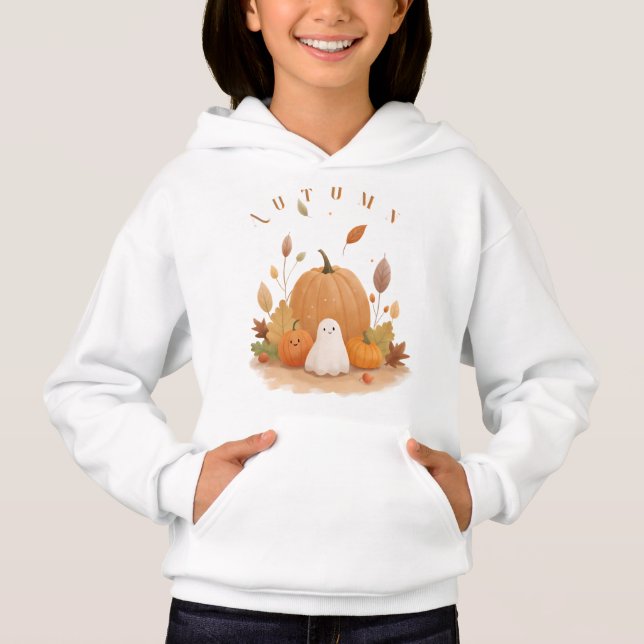 Chicas Hoodies Sweatshirts linda impresión otoñal (Anverso)