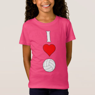 Chicas I Love (Heart) Voleibol gráfico Camiseta