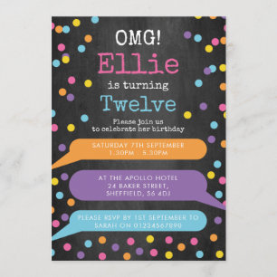 Chicas Invitación a la fiesta de cumpleaños con te