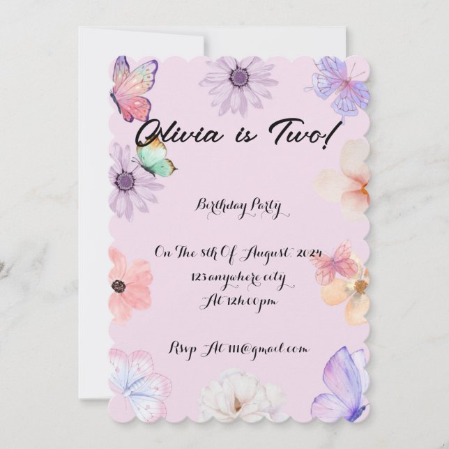 CHICAS INVITACIÓN DE CUMPLEAÑOS (Anverso)