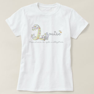 Chicas L camiseta conocida de Louise del monograma