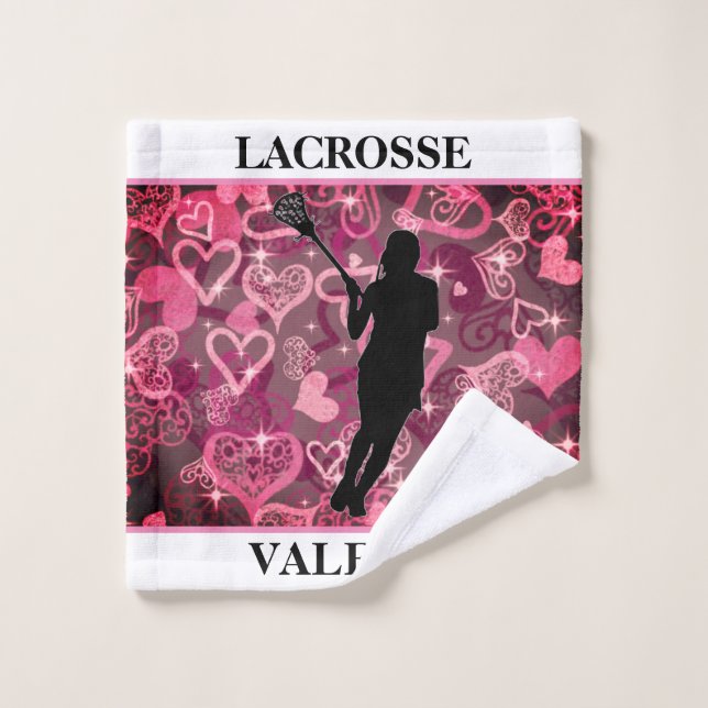 Chicas Lacrosse Rosas flotantes corazón (Toallita)