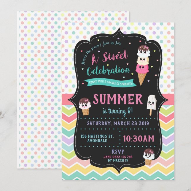 Chicas lindos de la invitación de la fiesta de (Anverso / Reverso)