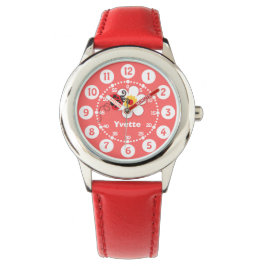 Chicas mariquita roja, reloj de pulsera de nombre