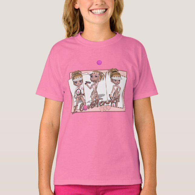 Chicas me encantan el tenis en la camiseta (Anverso)