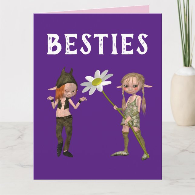 CHICAS MEJORES AMIGOS CUMPLEAÑOS BESTIES TARJETAS  (Anverso)