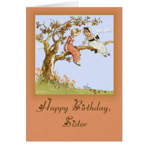 Chicas modificados de Kate Greenaway en el manzano