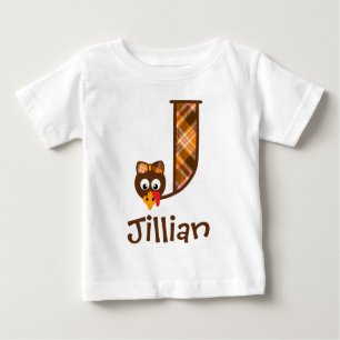 Chicas Monograma Turquía Top Thankending Letter J