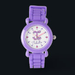 Chicas monogramas I garabatear el reloj del nombre<br><div class="desc">La letra del monograma I corazones y flor añaden su propio nombre de reloj, dice actualmente Isabelle. Diseño de dibujos de garabatos de la carta que rodeé con números de reloj y corazones. Hay otros artículos coincidentes disponibles para esta carta y otras cartas. Si necesita ayuda para poner su propio...</div>