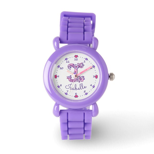 Chicas monogramas I garabatear el reloj del nombre (Anverso)