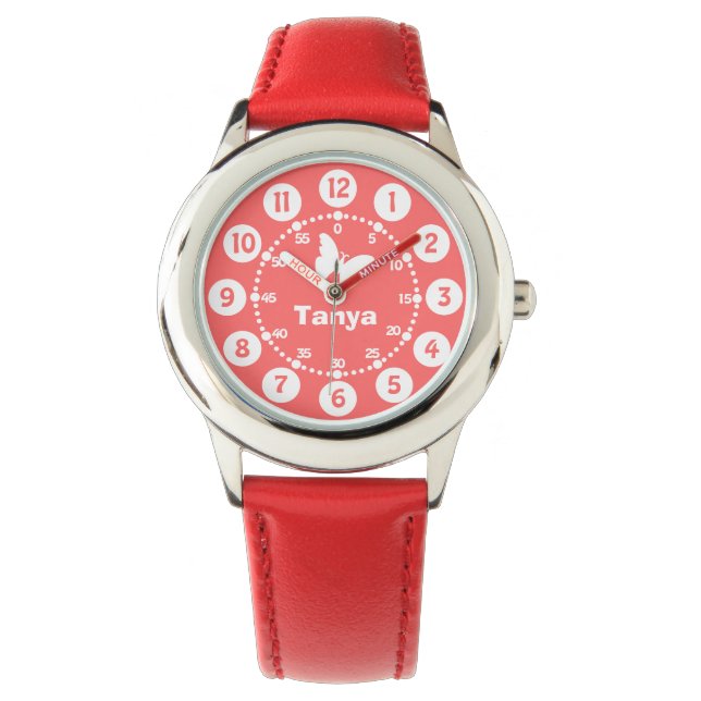 Chicas morado, rosa, blanco reloj de pulsera de no (Anverso)