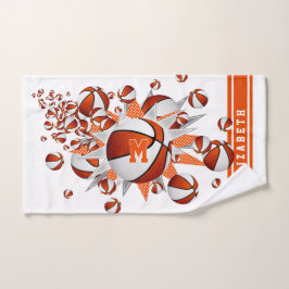 chicas naranjas de baloncesto monograman