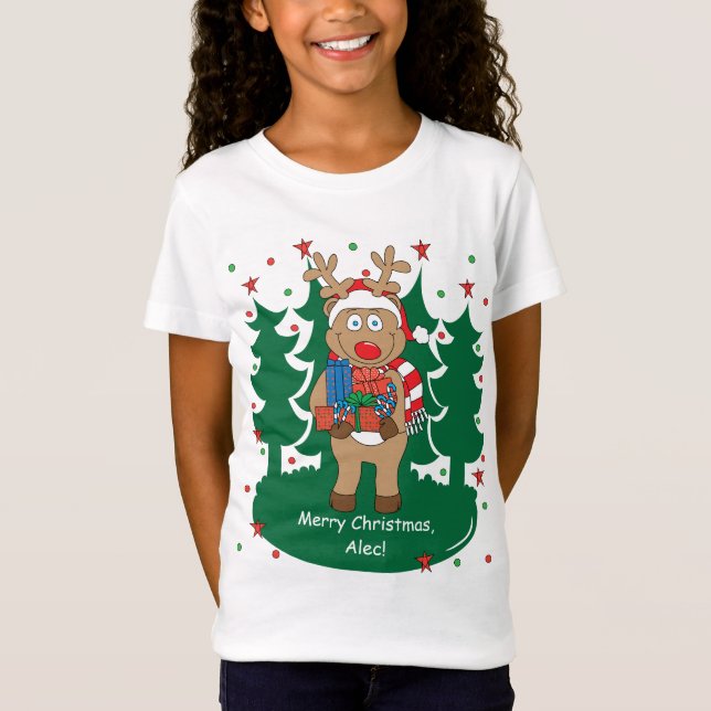 Chicas navidades Obtienen Regalos De Fina Jersey T (Anverso)
