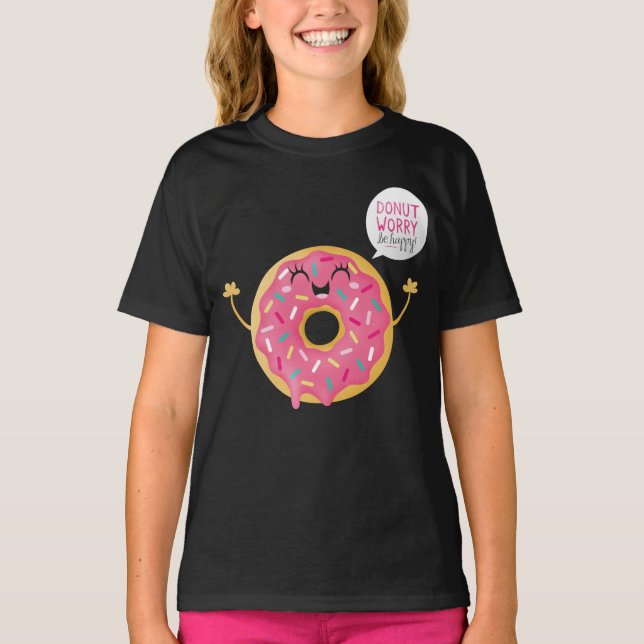 Chicas negros Hoodie Sweets Donut Be Happy (Anverso)