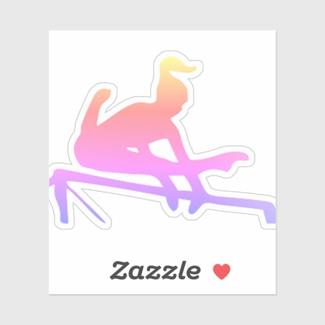 Chicas Pastel Gimnasia Pegatina de bares desiguale (Hoja)