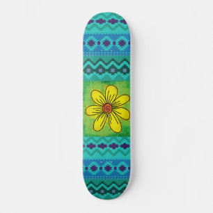 Chicas patinadores de poder floral Skateboard