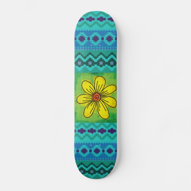 Chicas patinadores de poder floral Skateboard (Anverso)
